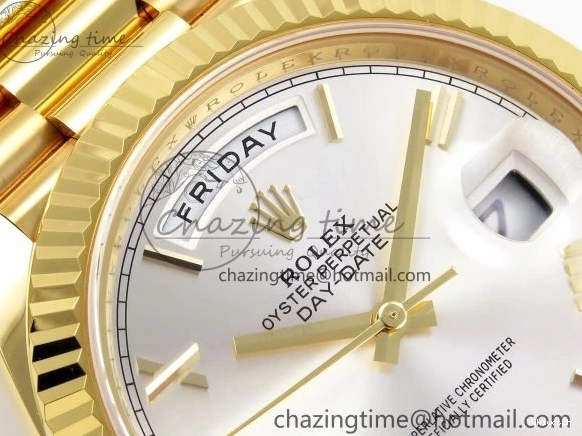 Day on 228238 ARF VR3255 Silver President Bracelet 40 YG Dial Edition Date 1:1 Best Roman 0406